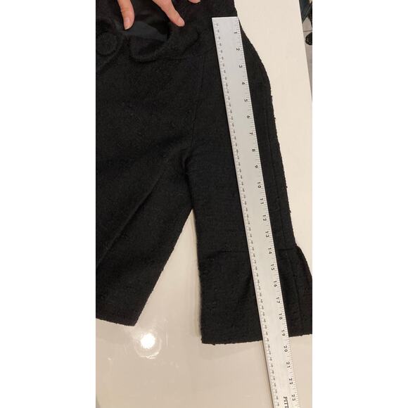 NWOT THEORY Jacket S Black Tweed Wool ¾-Tiered-Bell-Slev Crop/Waist 3-Btn Pocket - Picture 9 of 10